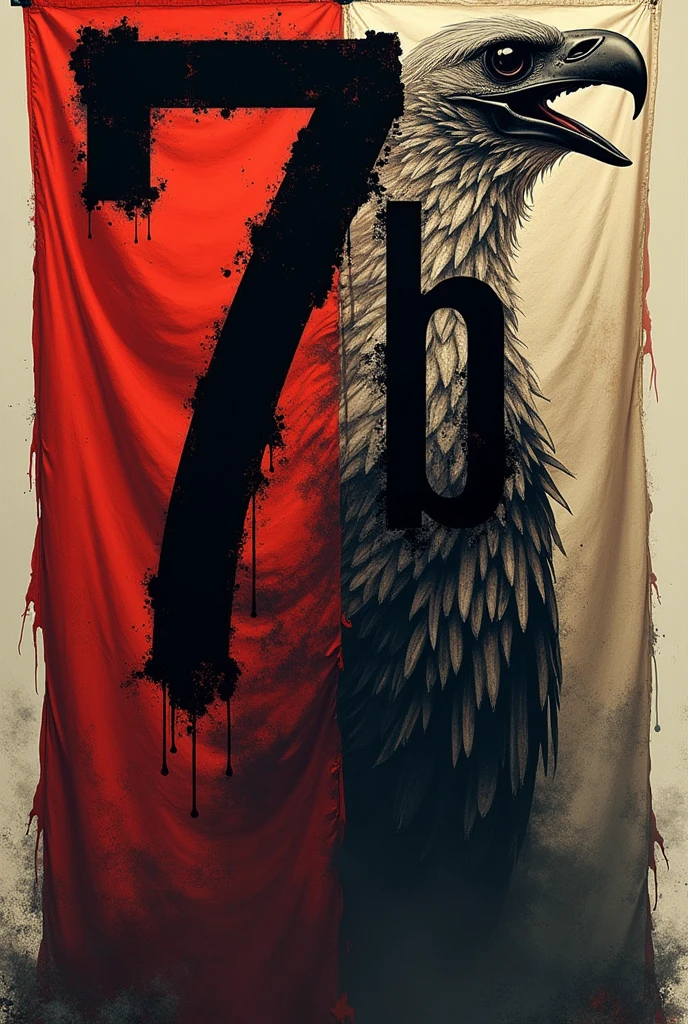 create a wide flag on one end, have a large 7b in the middle, the terror will start very prominently in Portuguese with a different letter and on the right end a skeleton of the caracara's head