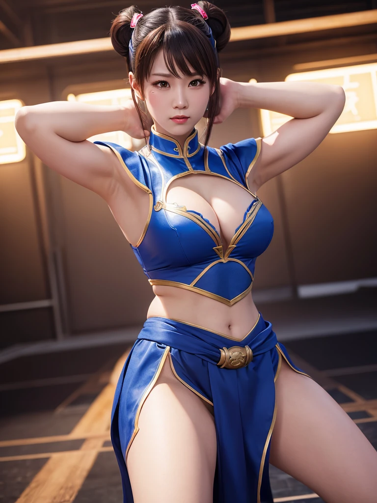 Masterpiece, best quality, ai-generated,official art,chun-li (1st costume),fighting stance,