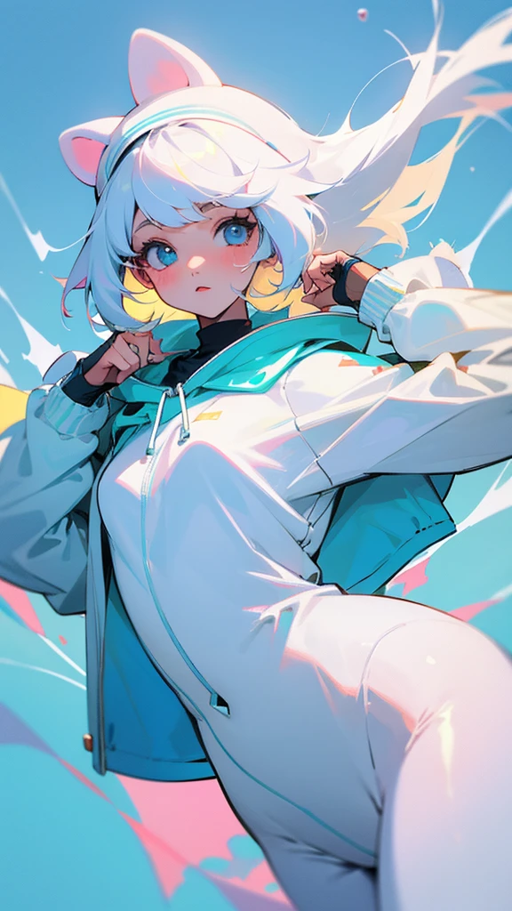 Polar bear anthropomorphized cute girl girly