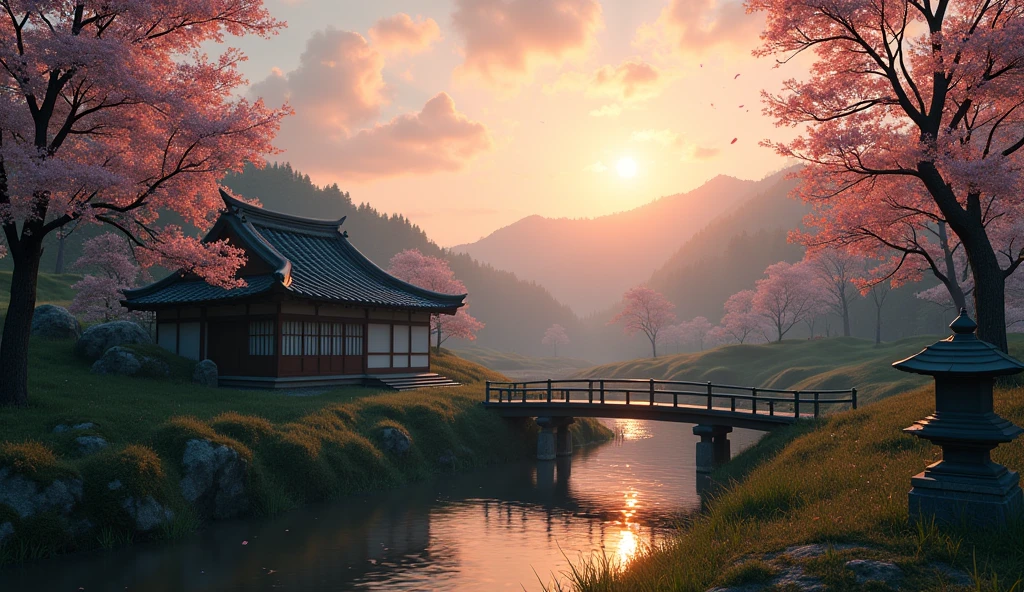 Japanese evening scenery. Unreal Engine in Depth , Japanese countryside、nature、