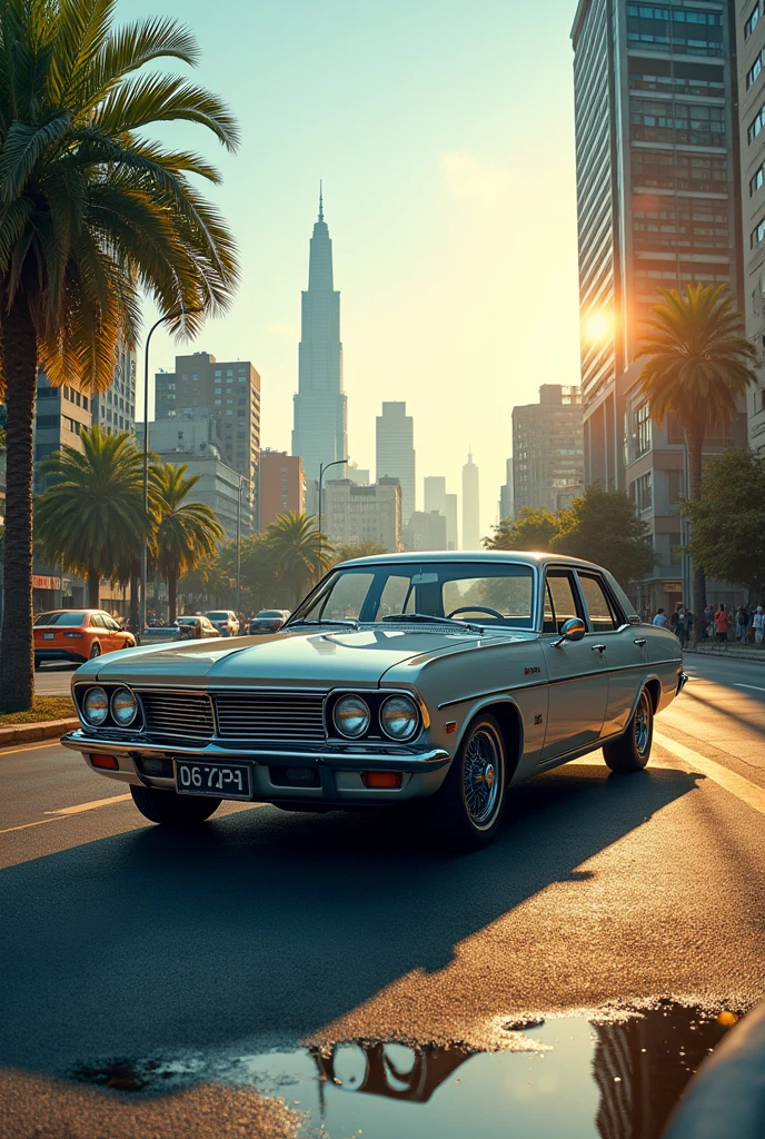 Opala car wallpaper city scenery