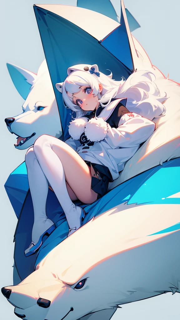 Polar bear anthropomorphized cute girl girly