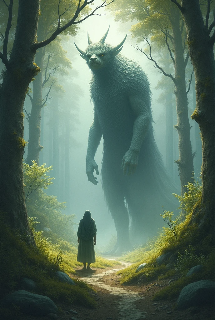 Create an easy drawing with the theme of magical realism where it shows mystery and an animal without human figures 

