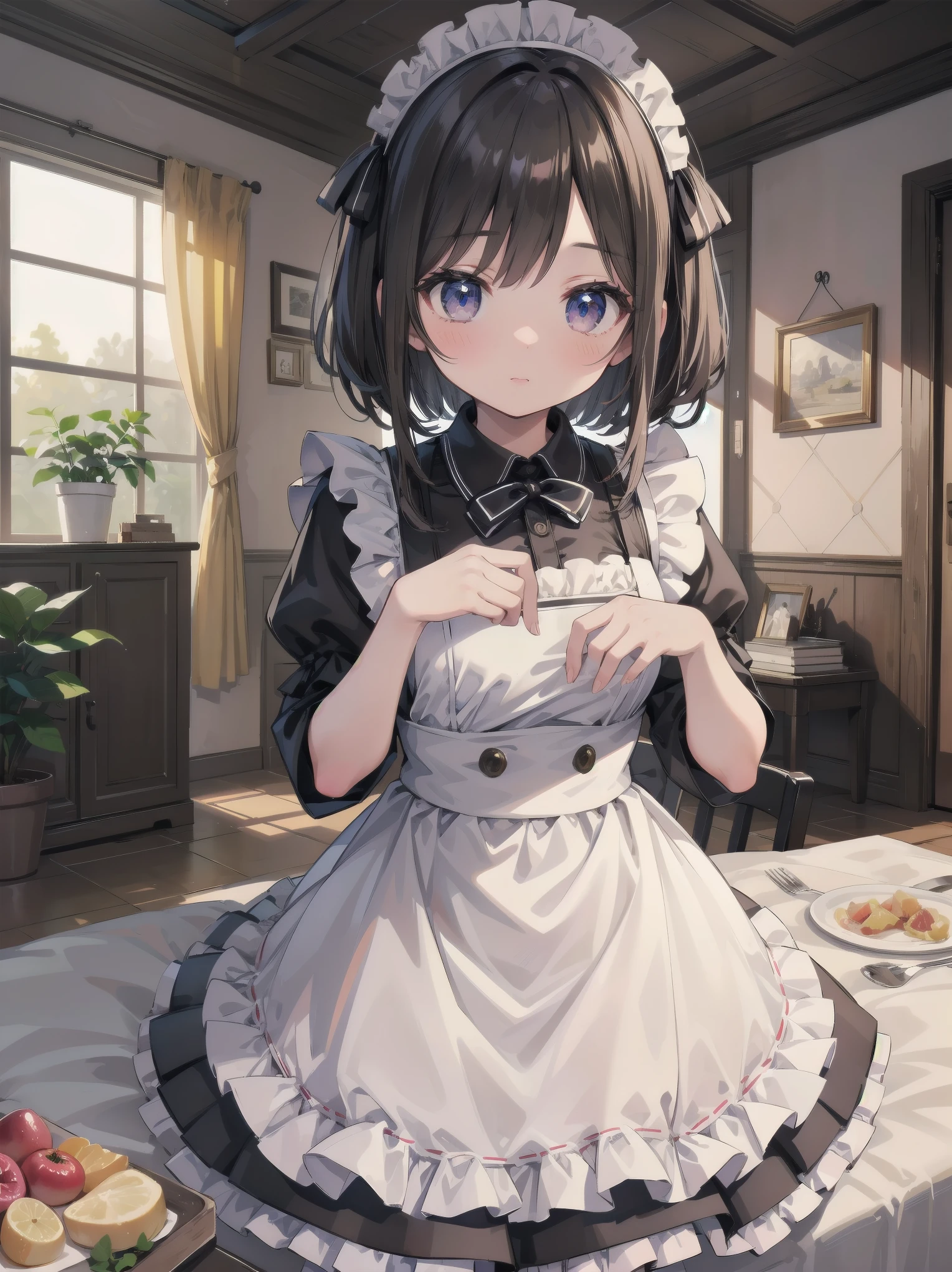 Masterpieces, cute illustration masterpieces, maids in cute poses, traditional maid outfits, solo, girls
