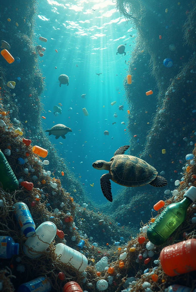 Plastic pollution in oceans 

