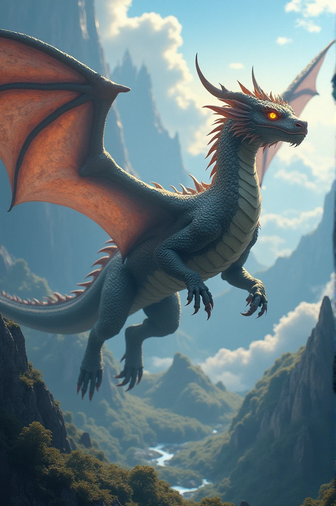 A dragon in a fantasy world