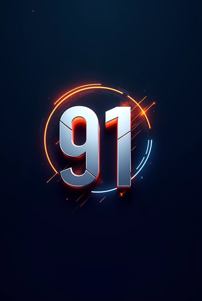 generate a stylish and modern wordmark logo for Studio 91. Incorporate bold and professional colors such as deep blue, vibrant orange, and techy silver in the design. The logo should reflect a sense of creativity and innovation.
