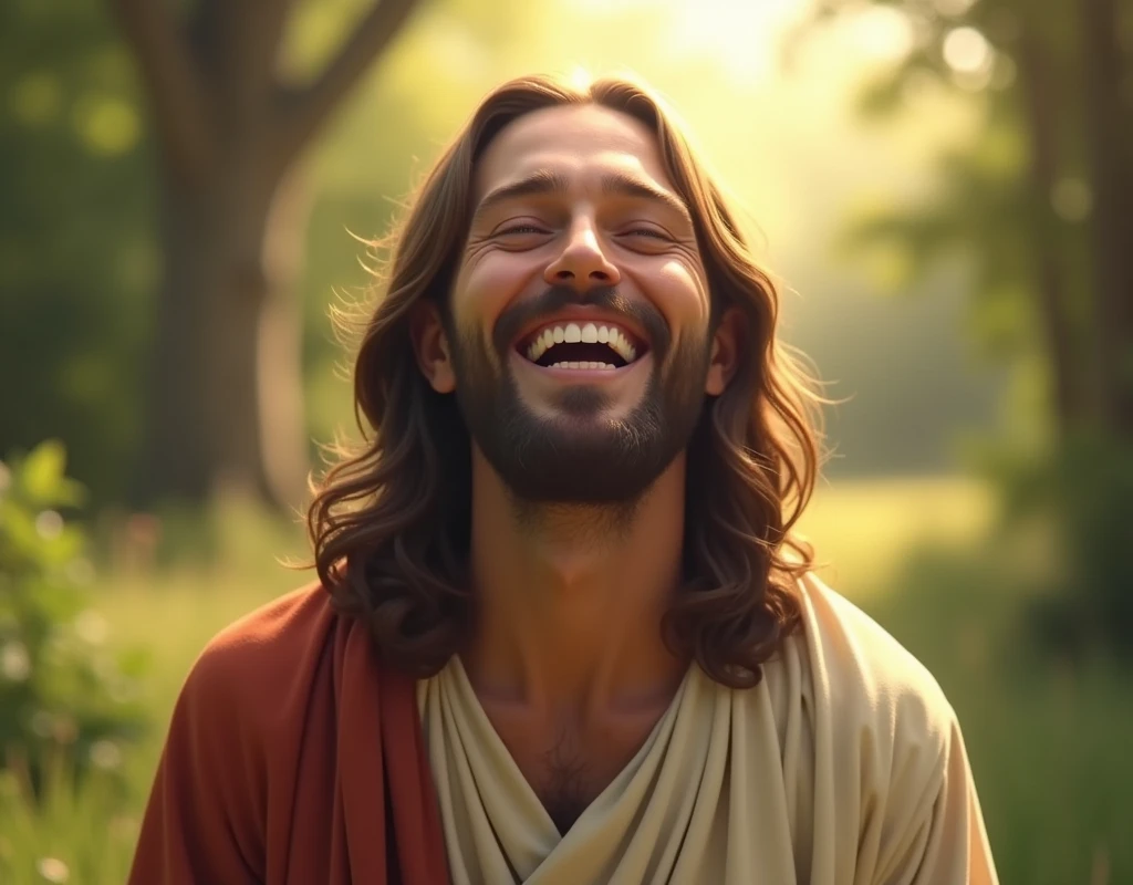 We need an image in which Jesus is laughing and his teeth are visible