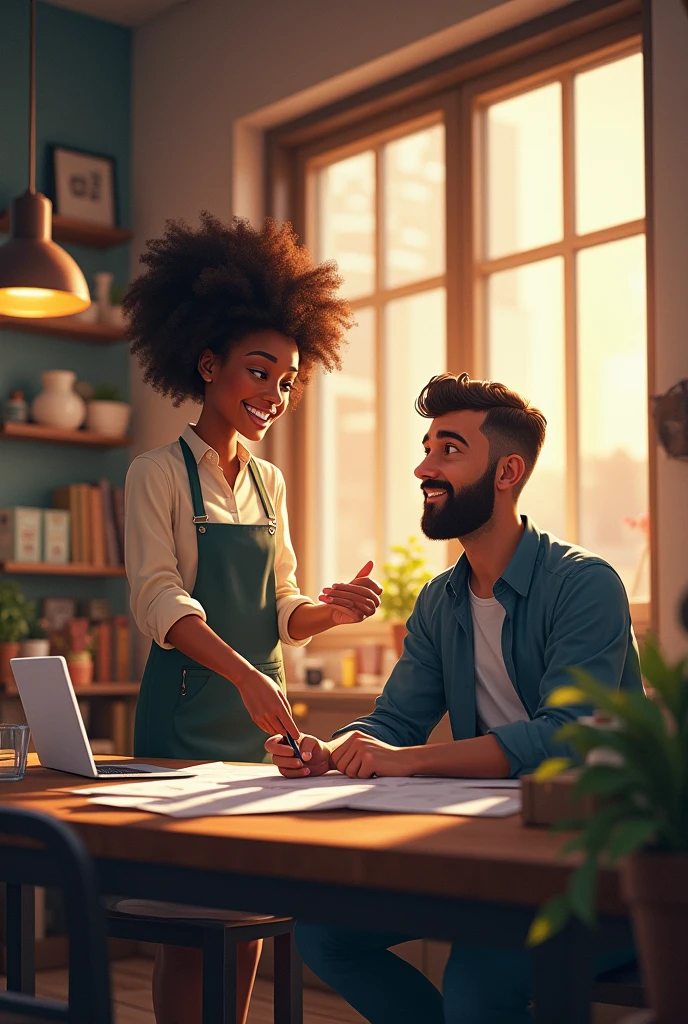 person helping a small business