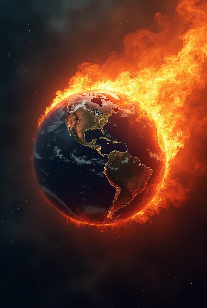 Planet Earth on fire