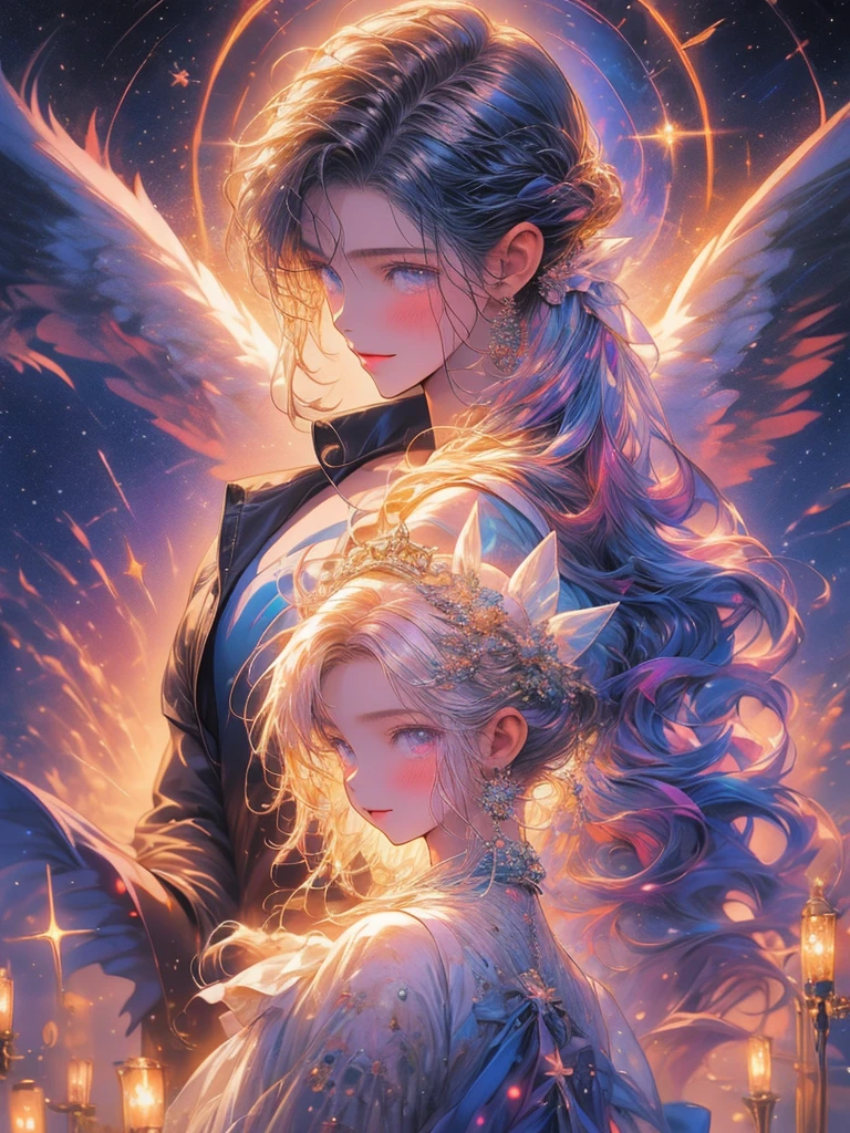 a picture taken from a digital painting of a girl in a dress, an anime drawing by Yuumei, pixiv contest winner, magical realism, beautiful anime artwork, wearing a dress made of stars, beautiful anime art, makoto shinkai cyril rolando, magical dress, anime fantasy artwork, anime fantasy illustration, ethereal anime, dreamlike art