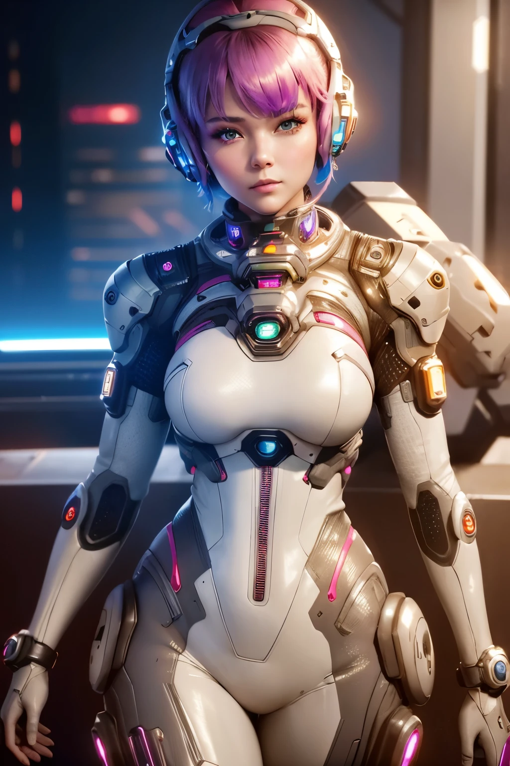 A close-up of a woman in a futuristic suit posing, portrait armored astronaut girl, cyberpunk shiny latex costume, portrait anime girl space cadet, cyber suit, cyberpunk 2 0 years. o model girl, various cybersuits, science fiction costume, cyberpunk pearl armor, Cyborg fashion model, science fiction costume, science fiction android woman, cyberpunk costume, inspired by Leng Mei