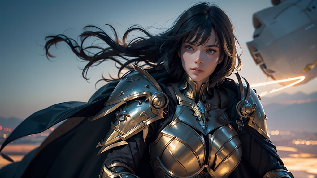 8K, Ultra HD, Highest quality, (Very detailed), Dynamic Angle, Mysterious expression, wind-effect, fantasy background, Edge lighting, Movie Lighting, Ultra-high resolution, 8K UHD, Film Grain, Better shadows, Moderate, Raw, Light Particles, Delicate skin texture, Detailed armor textures, Delicate face, Intricate details, Very detailed, bright, Strong, Gold Armor, (Glowing longsword), reduce, Crushing, Scapula, Long cape, fantasy, (Practical), Scapula, complex, With complex, Perfect lighting, Viewers, Movie Lighting, flight Keywords: flight, Holy Light, Energetic, Bangs, wind, Female Knight,volcano,night,magma,castle,Large Breasts