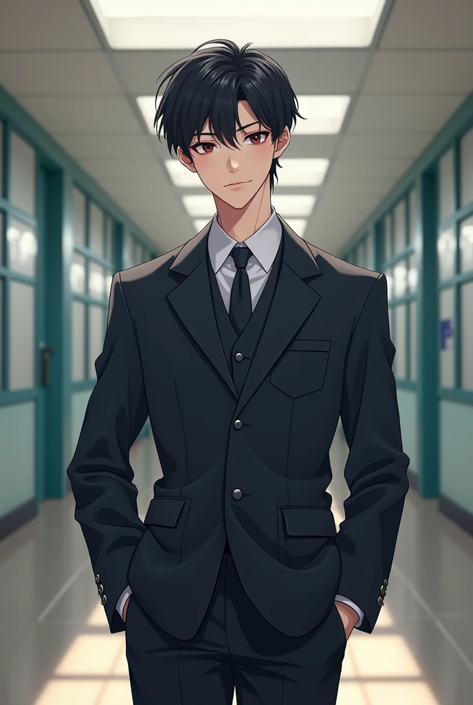 Your Forger in a Highschool Uniform. Very handsome. Korean school uniform. Anime.