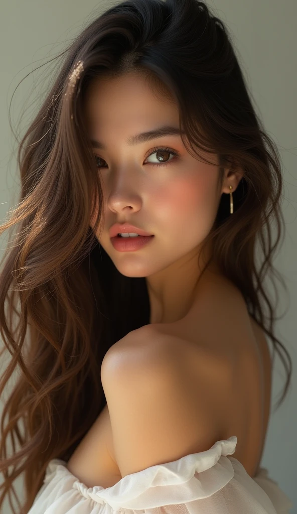 Beautiful girl, no shirt, no pants