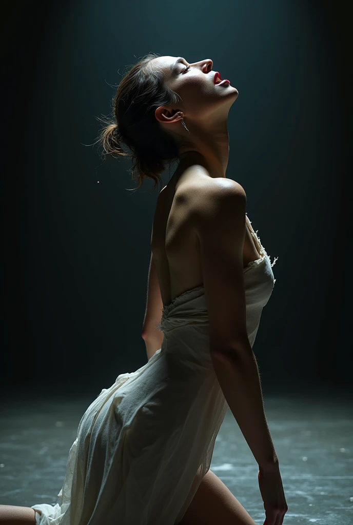A dancer suffering trying to achieve perfection