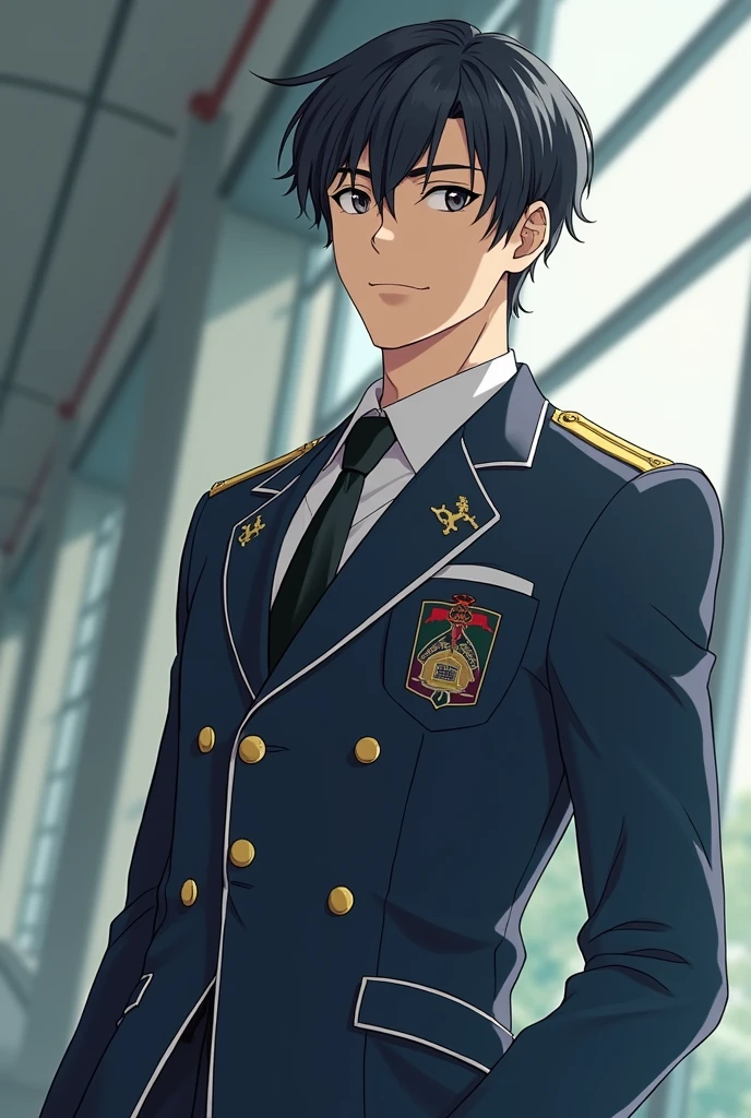 Your Forger in a Highschool Uniform. Very handsome and sharp. Beautiful Korean school uniform. Anime.