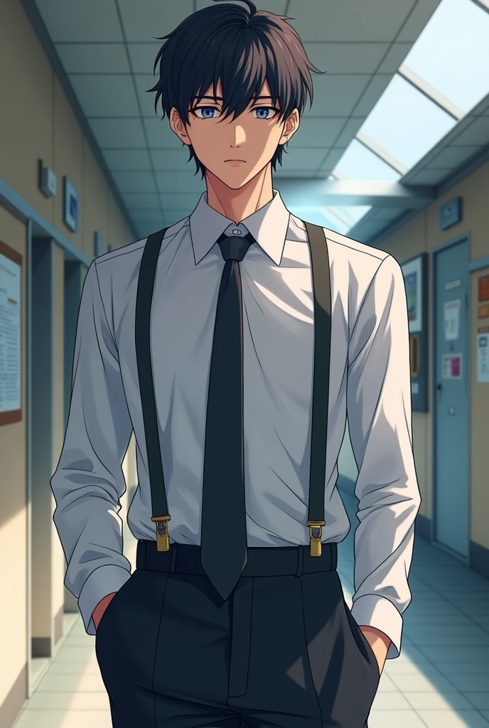 Your Forger in a Highschool Uniform. Very handsome. Beautiful Korean school uniform. Anime.