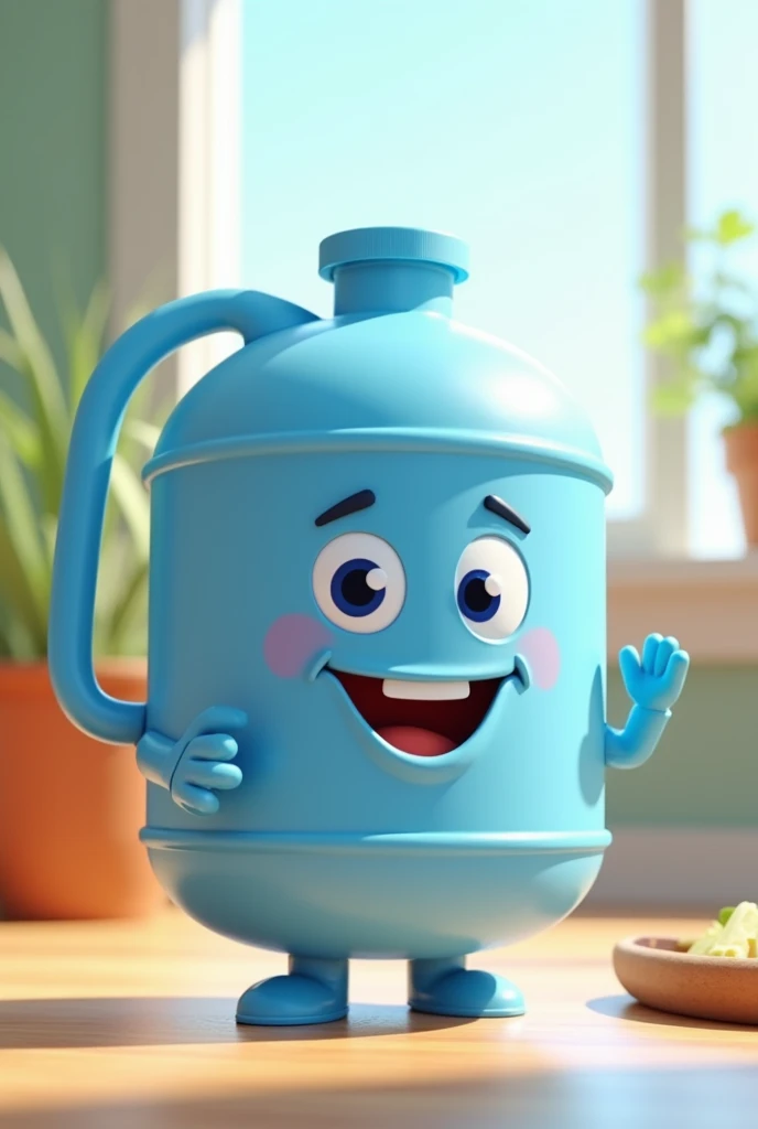 An animated 20-litre water canister