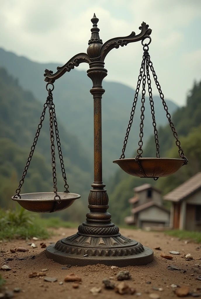 A tilted scale that symbolizes inequality and the lack of balance between regions and social classes. in peru 1895 and 1930