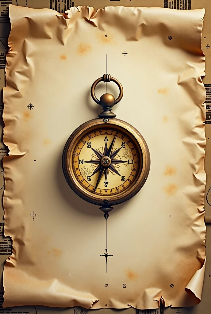 Old world style, including a compass, aged paper