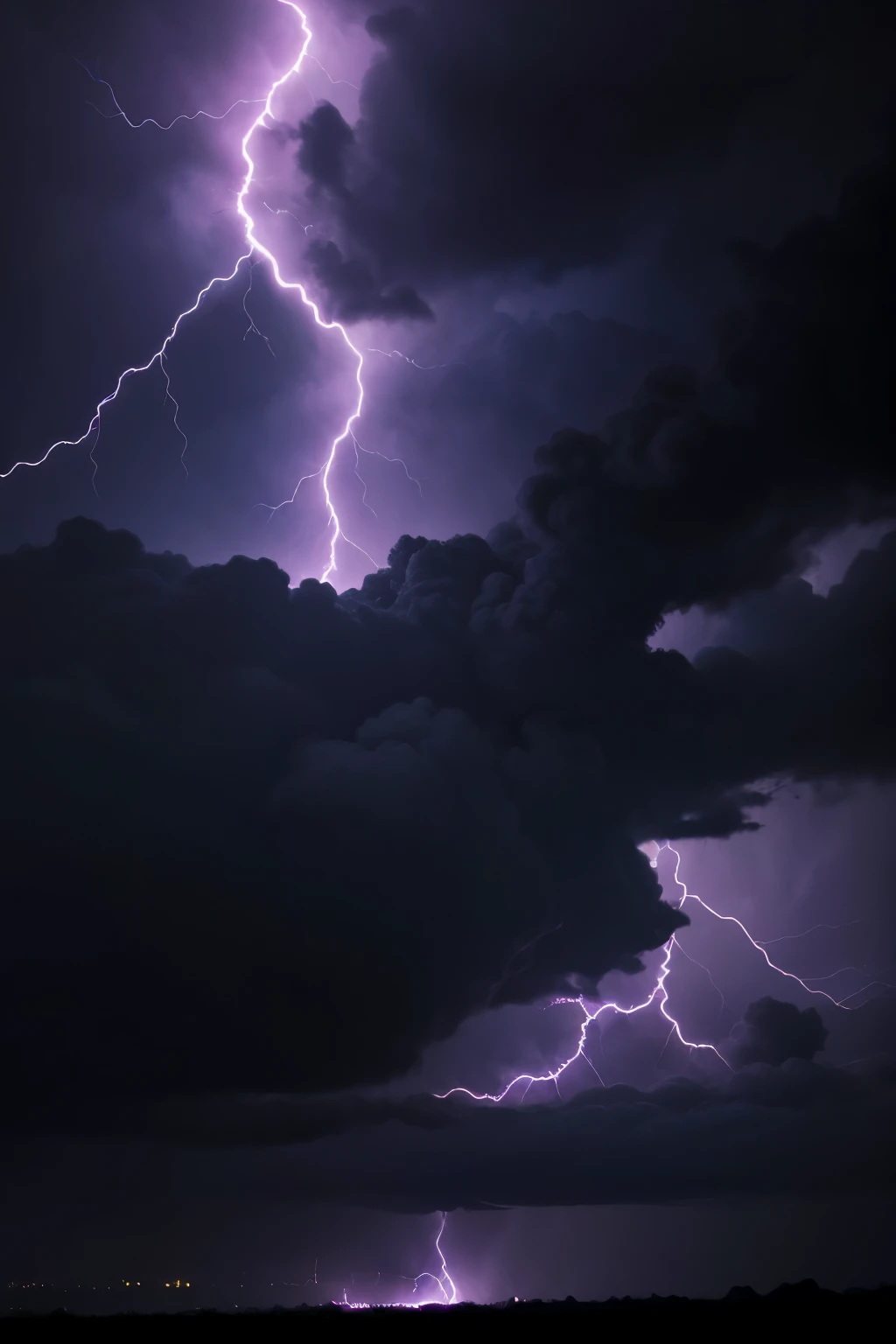Black background with gray clouds and thick purple lightning bolts featuring Gastly's evolution line, Haunter and Gengar in comic book art style