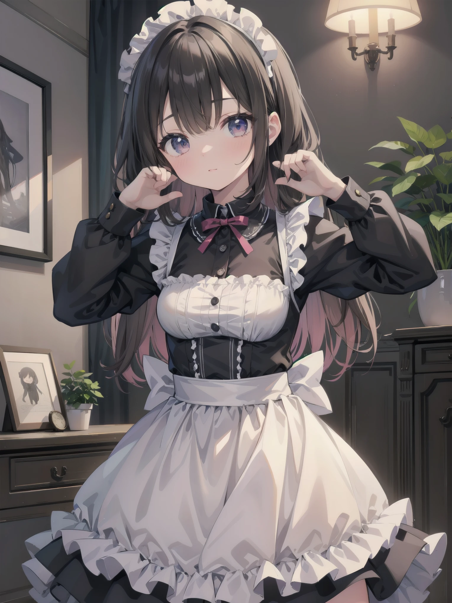 Masterpieces, cute illustration masterpieces, maids in cute poses, traditional maid outfits, solo, girls