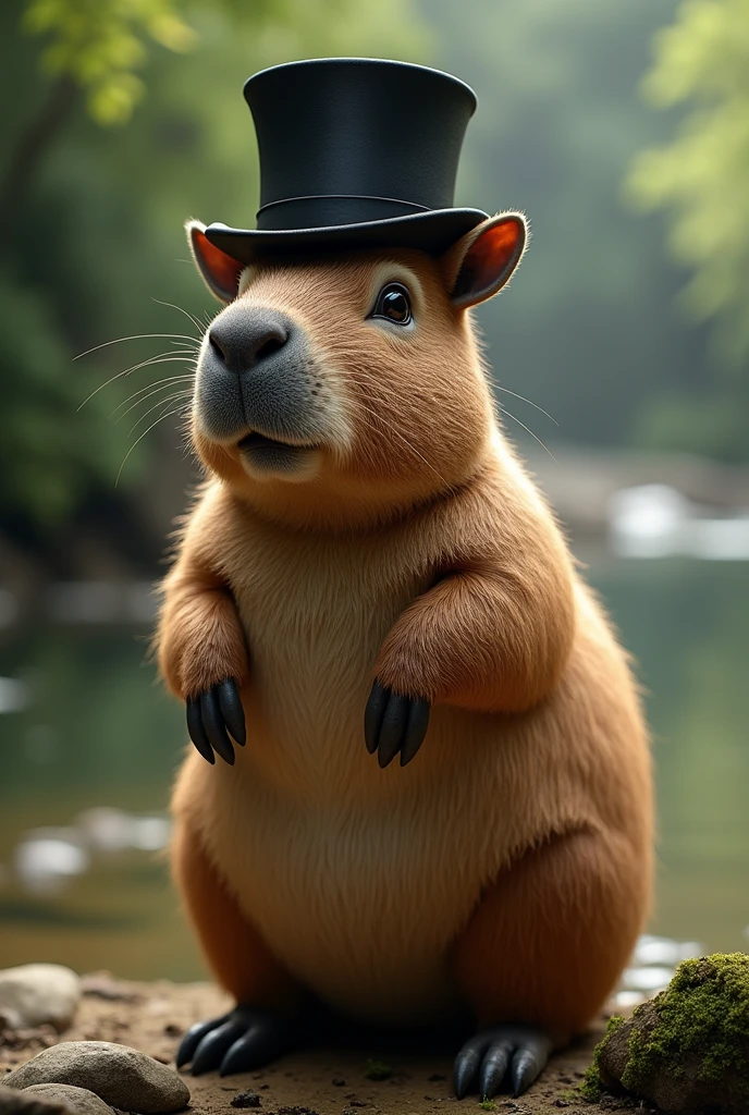 Capybara with a top hat