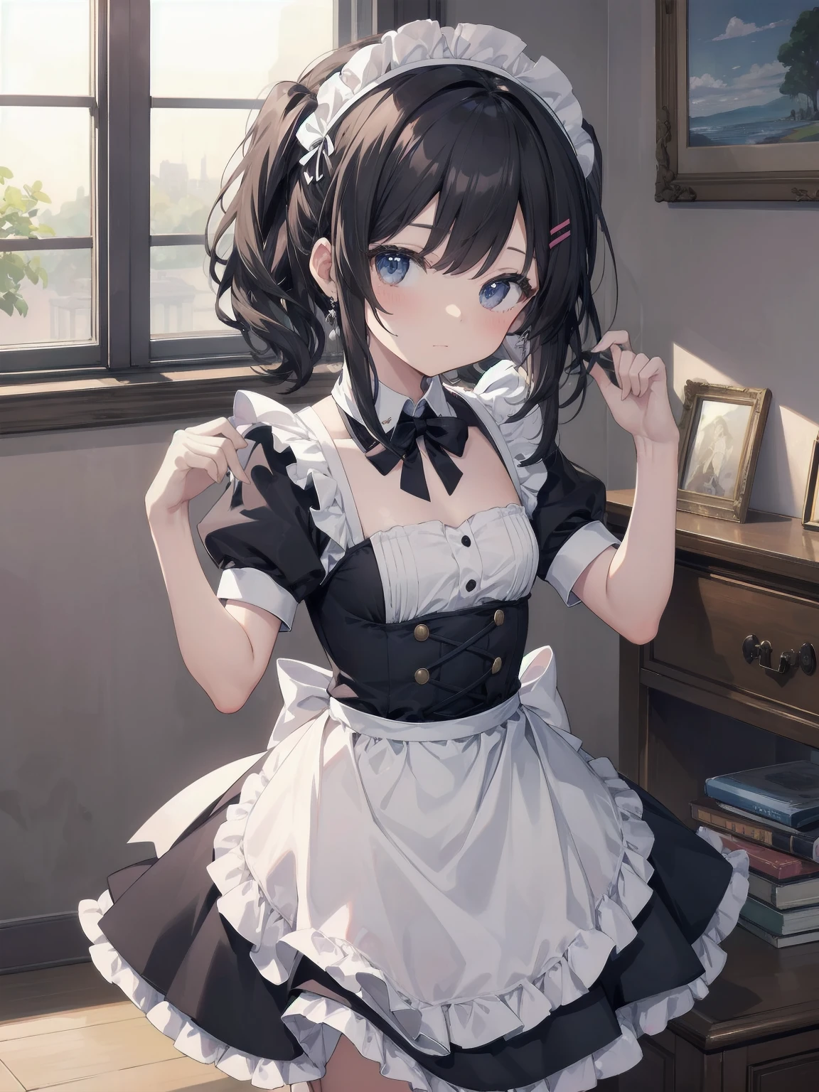 Masterpieces, cute illustration masterpieces, maids in cute poses, traditional maid outfits, solo, girls