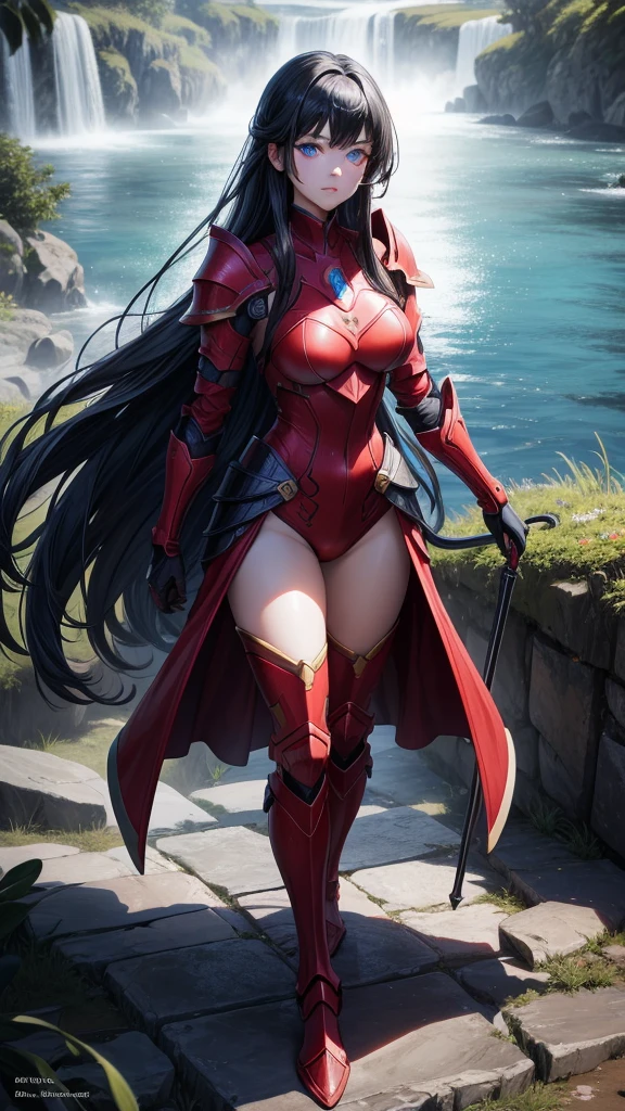 アニメ,{red full body armor 1.6 detailed}, 1 girl, {face perfect}, {long black hair}, {blue colored eyes}, {asymmetrical eyes}, {perfect nose}, {red lips}, {full body 5.0}, {walking in a waterfall}
{8k image}, {128k ultra resolution}, {ultra quality 128k}, {128k high quality sharpness}