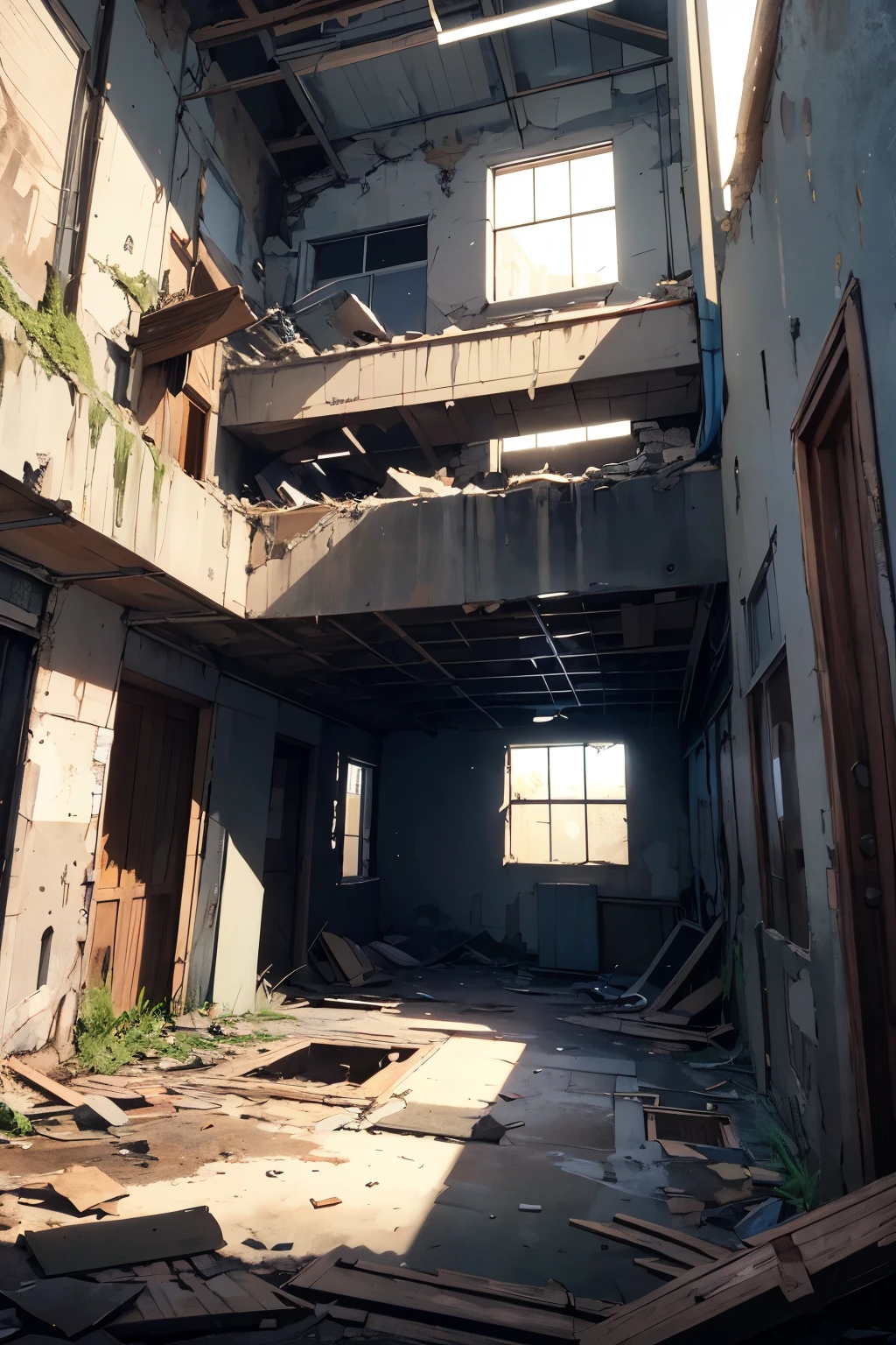 ((Best Quality)), ((masterpiece)), (detailed), (Background) abandoned prison, abandoned prison, dark and shattered room