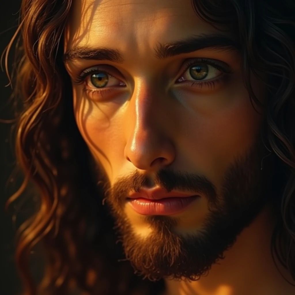 {[full bodyof jesus]], beautiful detailed eyes, beautiful detailed lips, extremely detailed face, long eyelashes, religious, spiritual, serene expression, divine light, heavenly glow, glowing aura, cinematic lighting, dramatic lighting, chiaroscuro, renaissance style, oil painting, detailed brushstrokes, highly realistic, photorealistic, 8k, best quality, masterpiece