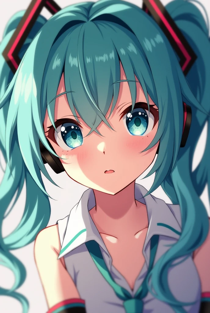Hatsune Miku looks at me and smiles erotically 2D