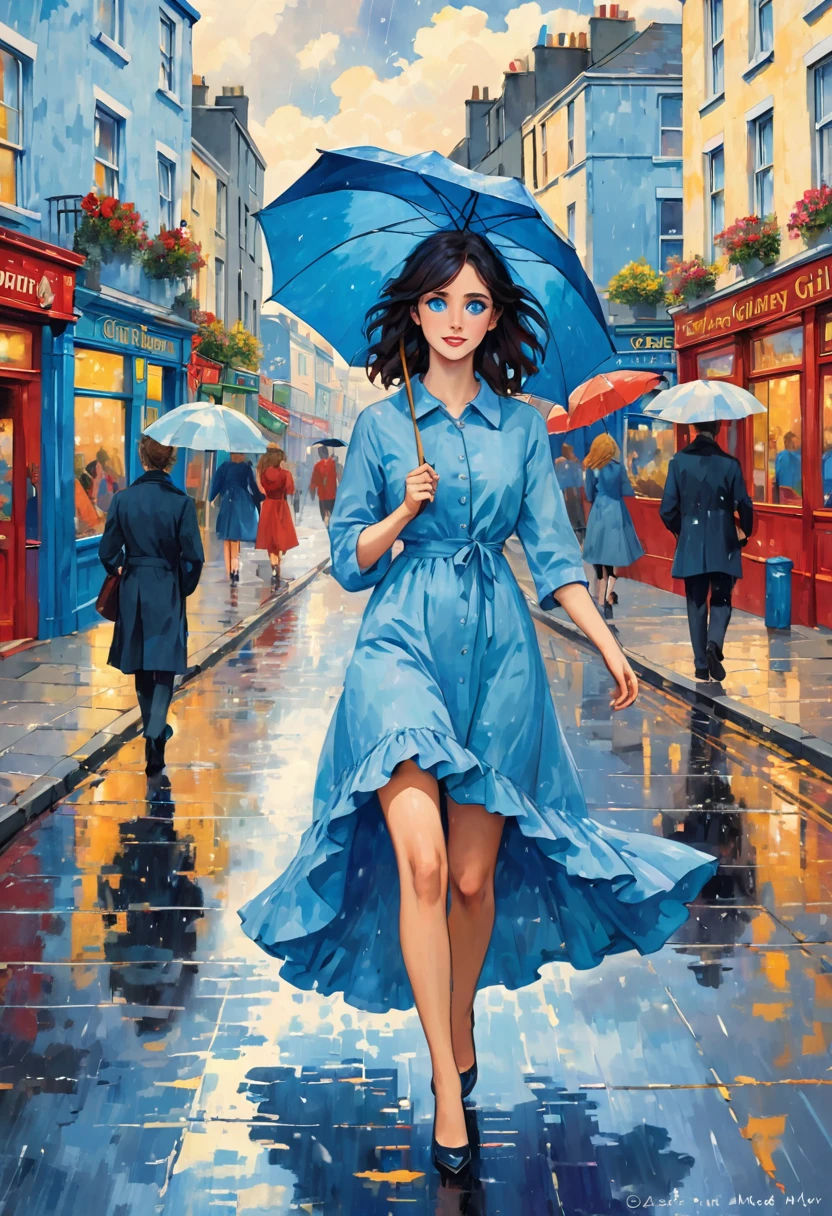 Well, I took a stroll on the old long walk
Of a day-i-ay-i-ay
I met a  and we stopped to talk
Of a fine soft day-i-ay

And I ask you, friend, what's a fella to do?
Because her hair was black and her eyes were blue
And I knew right then, I'd be taking a whirl
Around the Salthill prom with a Galway girl

We were halfway there when the rain came down
Of a day-i-ay-i-ay
She asked me up to her flat downtown
Of a fine soft day-i-ay

And I ask you, friend, what's a fella to do?
Because her hair was black and her eyes were blue
I took her hand and I give her a twirl
And I lost my heart to a Galway girl

When I woke up, I was all alone
With a broken heart and a ticket home
And I ask you now, tell me what would you do?
If her hair was black and her eyes were blue
'Cause I've traveled around, I've been all over this world
Boys, I ain't never seen nothing like a Galway girl