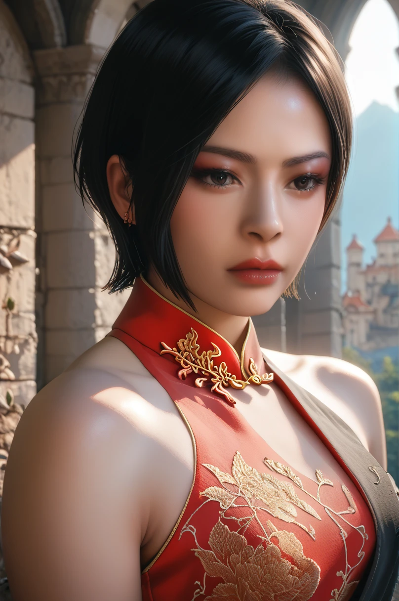 score_9, score_8_up, score_7_up,score_6_up,high resolution,adw,1girl,solo,source_anime,full body,in a castle,chinese clothes, close up,short hair,black hair,realistic skin,volumetric lighting,rim lighting,dof,