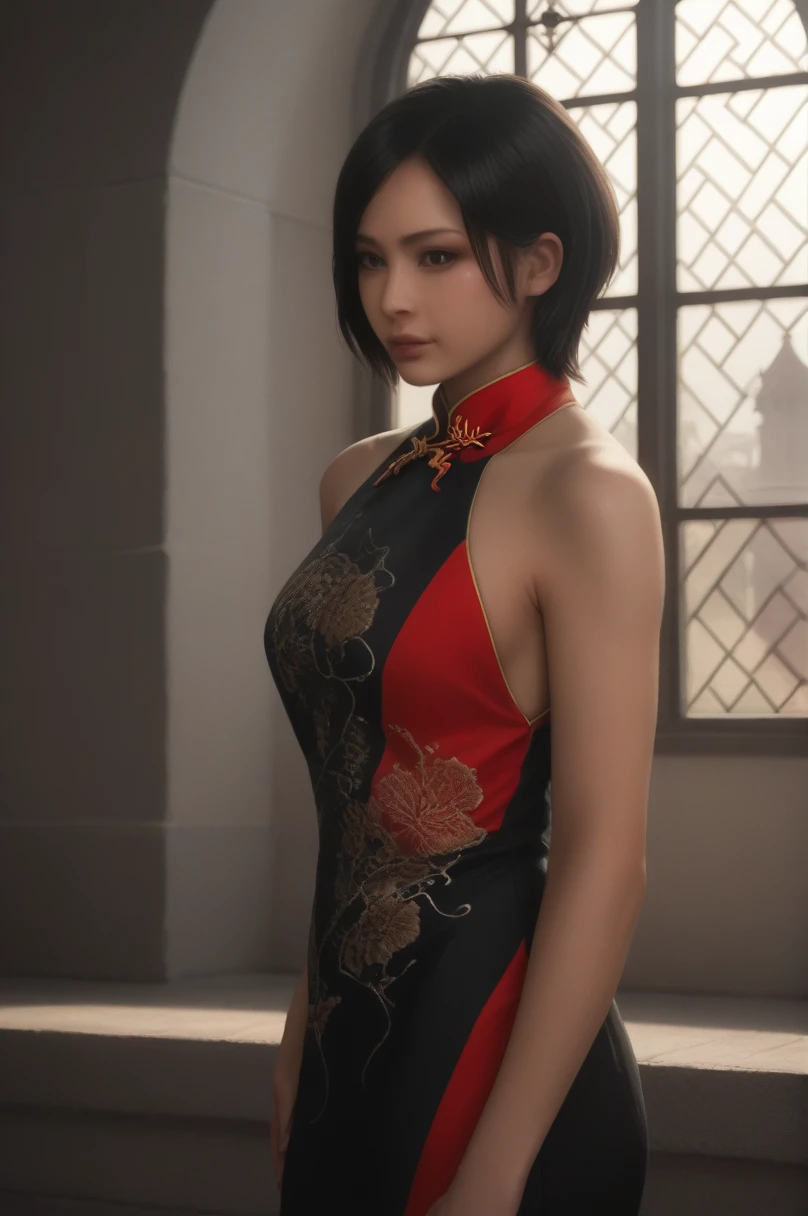 score_9, score_8_up, score_7_up,score_6_up,high resolution,adw,1girl,solo,source_anime,full body,in a castle,chinese clothes, close up,short hair,black hair,realistic skin,volumetric lighting,rim lighting,dof,