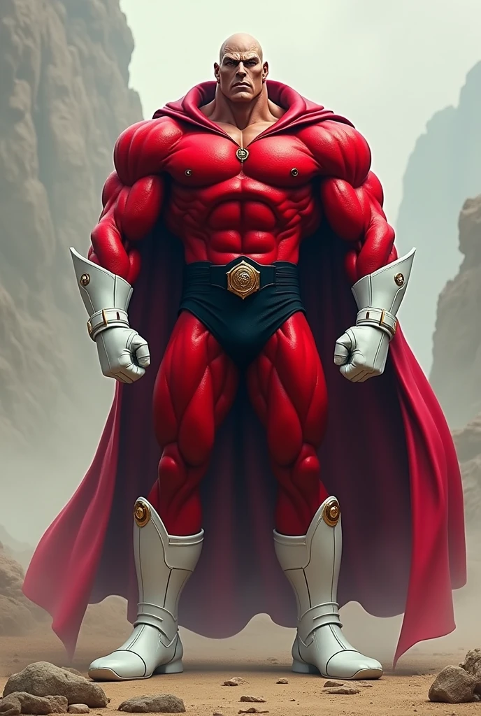 jiren,red suit with black,White boots and gloves
