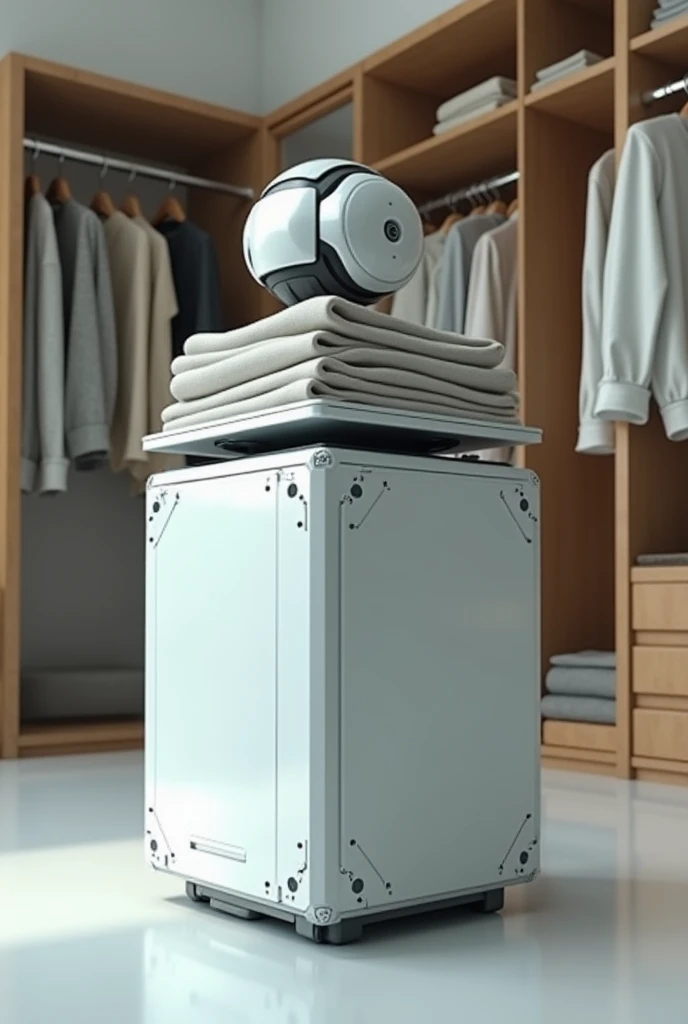 Square robot that folds and stores clothes