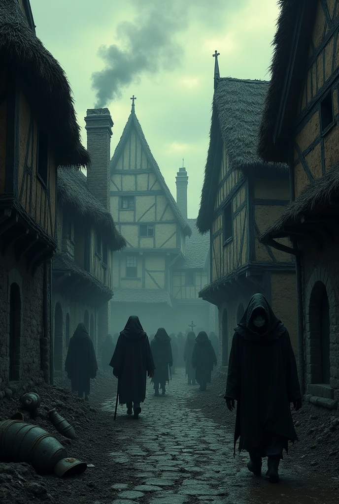 Black Plague Houses Background