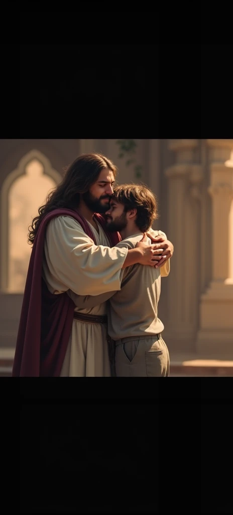 Jesus hugging