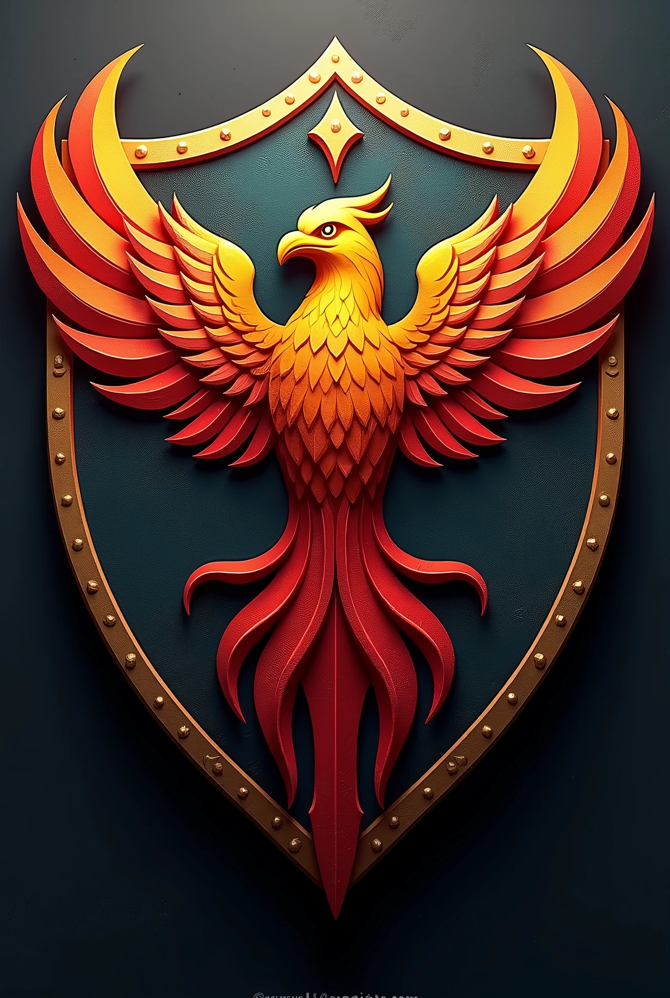 Shield for football team with a phoenix