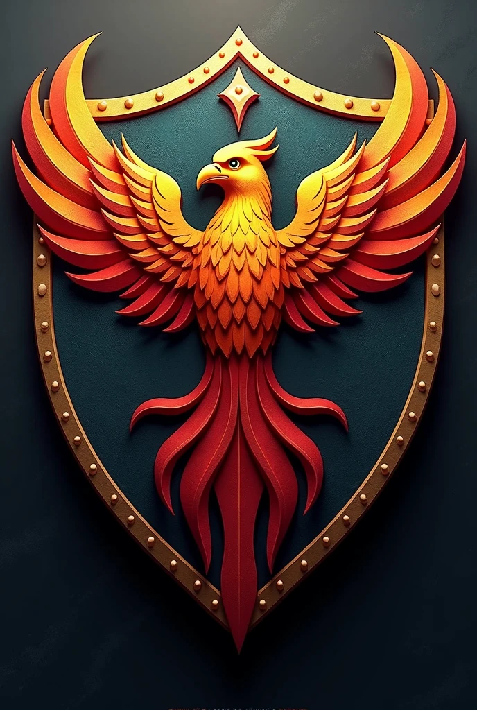 Shield for football team with a phoenix