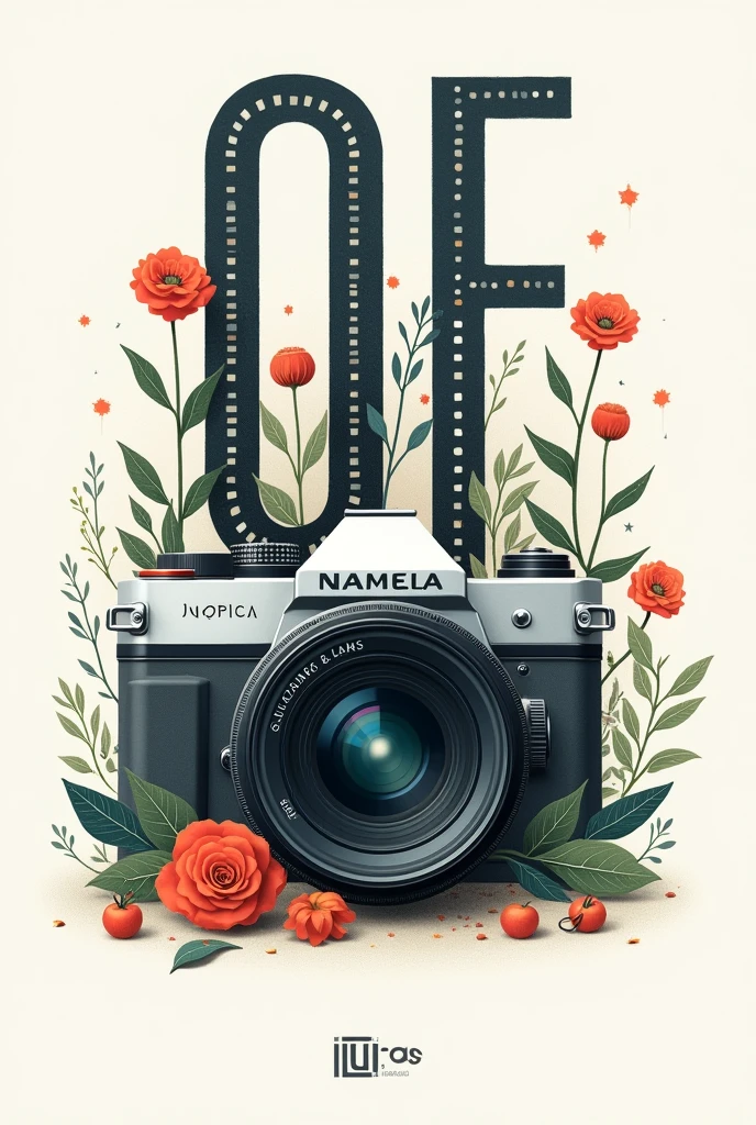 Word image camera that illustrates in letters things related to photography 