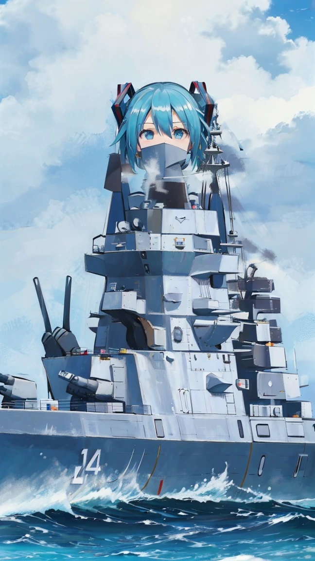 (((Celebrate hatsune miku_a birthday, Birthday warship_cake_sink))), fire, Candle, Birthday girl,whole body, happy, Excited,BREAK, Barrage, (((Warship Sinking))),battle ship,sinking, Naval battles, Black smoke, Navy, Big Trouble, Raid, attacked, BREAK,hatsune miku, Anniversary