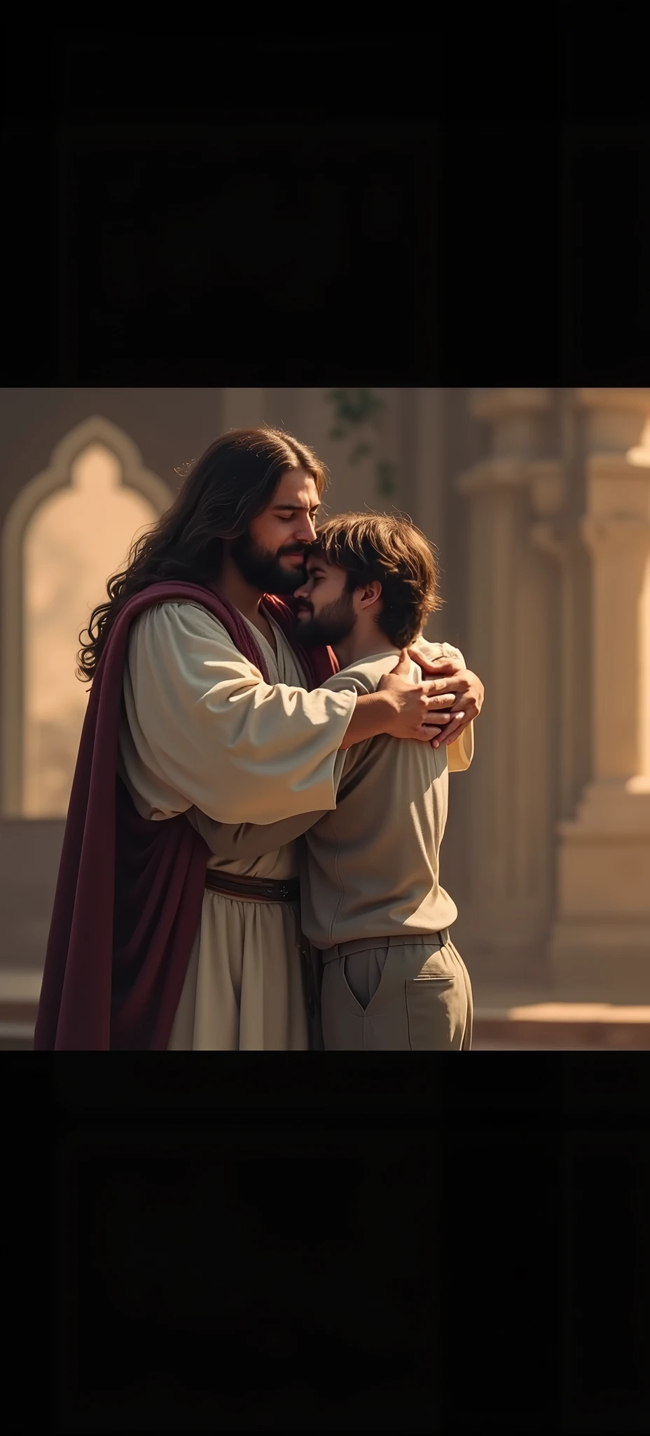 Jesus hugging
