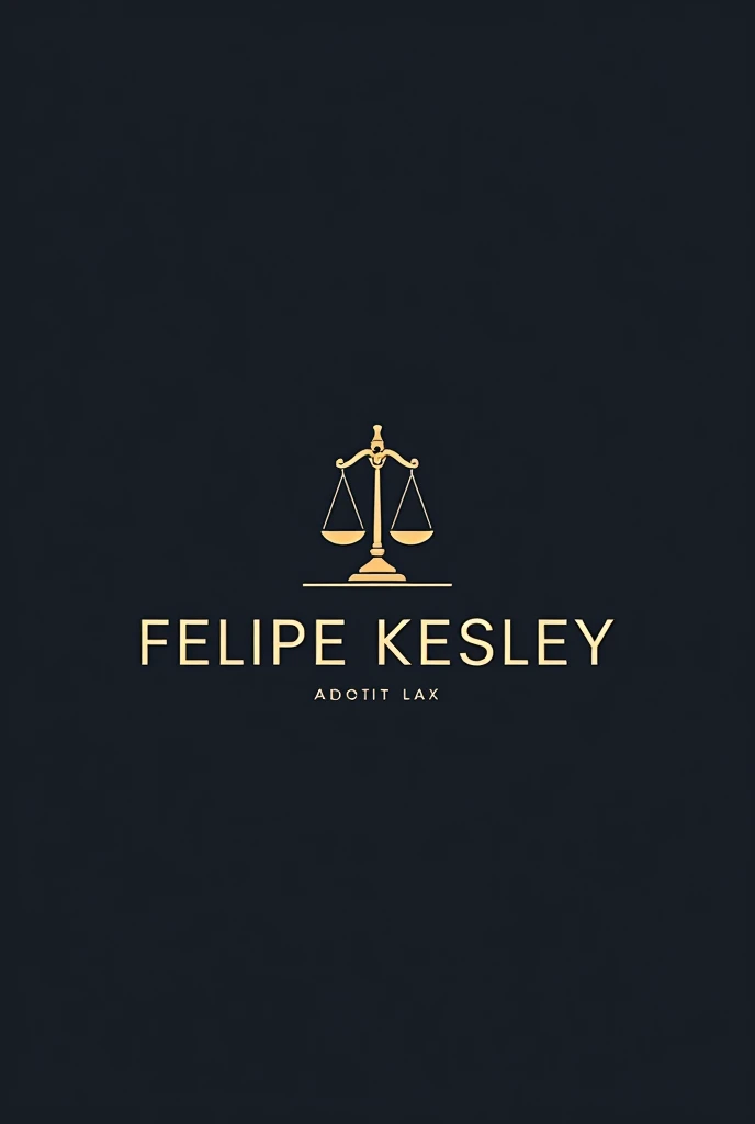 Design a classic and elegant logo for a lawyer named Felipe Kesley. O design deve ser simples, with sophisticated typography and clean geometric shapes. Include subtle elements that refer to law, like a scale or a column, to convey confidence and success.
