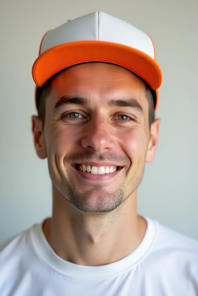 Profile photo Man with orange and white backwards cap