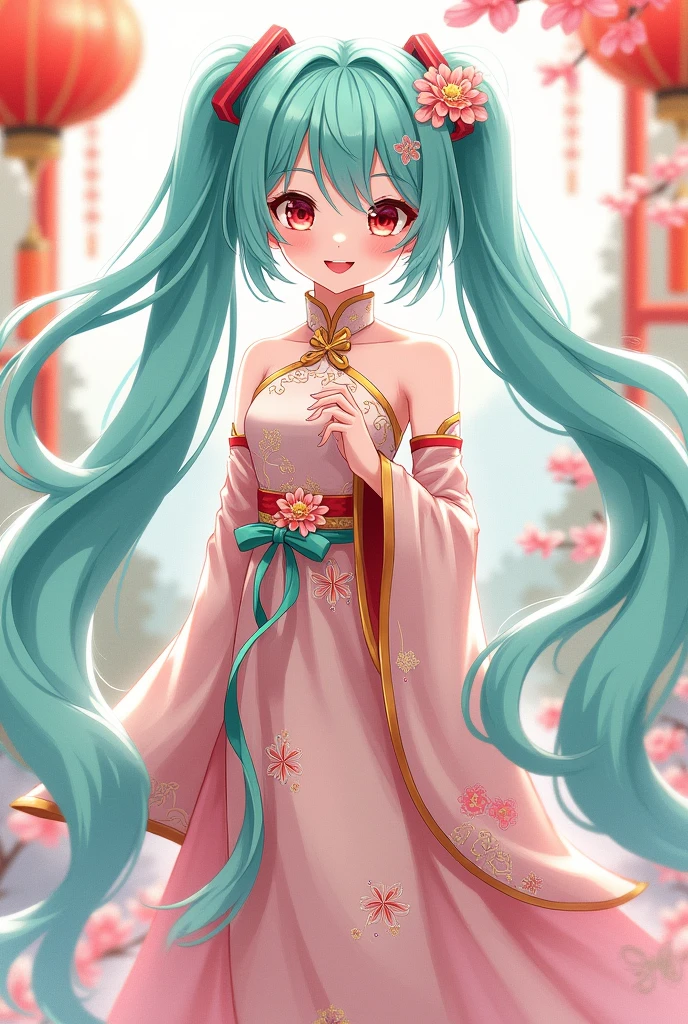 Hatsune Miku in a Chinese dress 2D