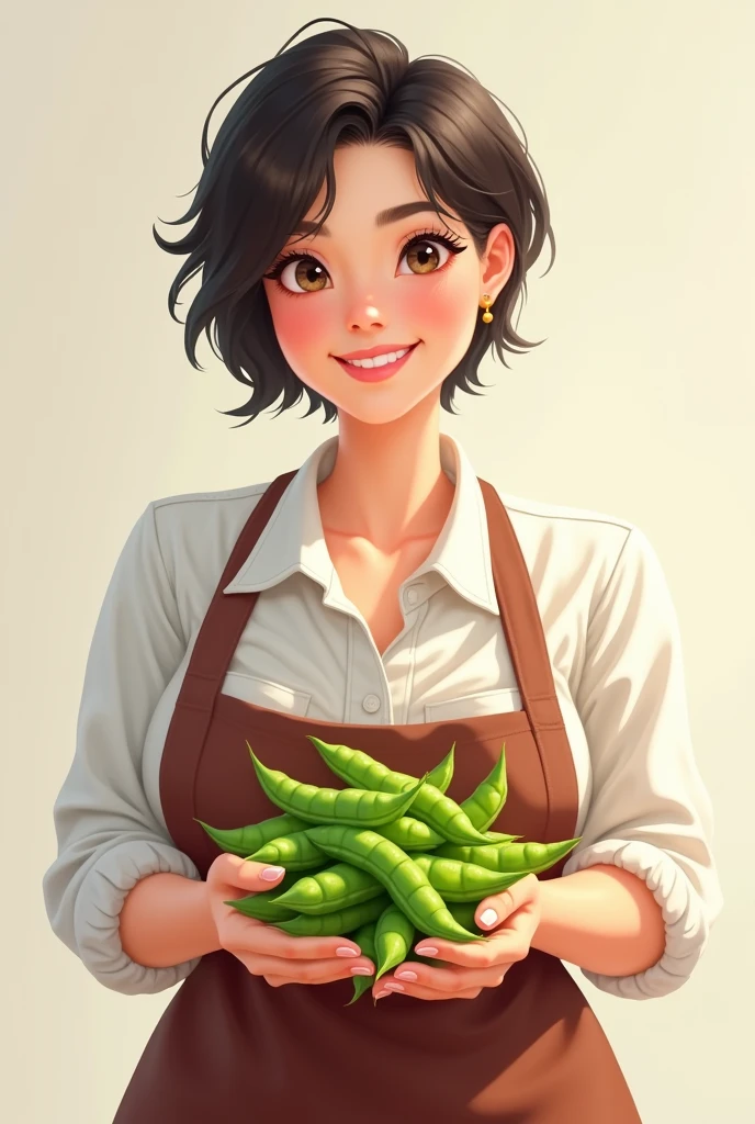 female teacher、Short Hair、Plump、Edamame