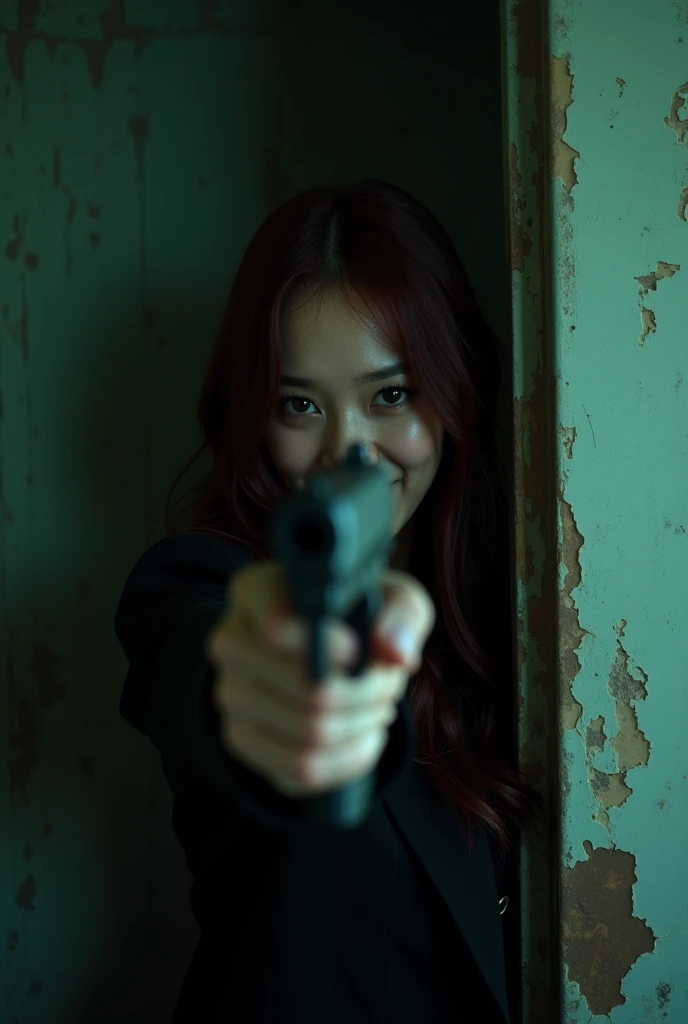 Blackpink's Lisa is filming a horror movie, she becomes a psychopath, she holds a gun